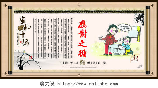 应对之循家礼十循中国传统文化教育海报